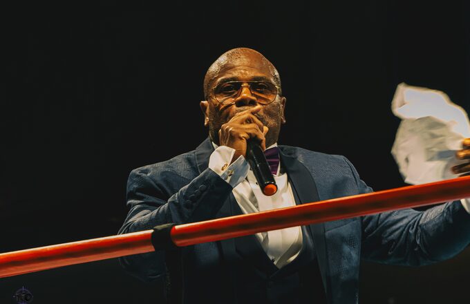Speaker presenting at an event